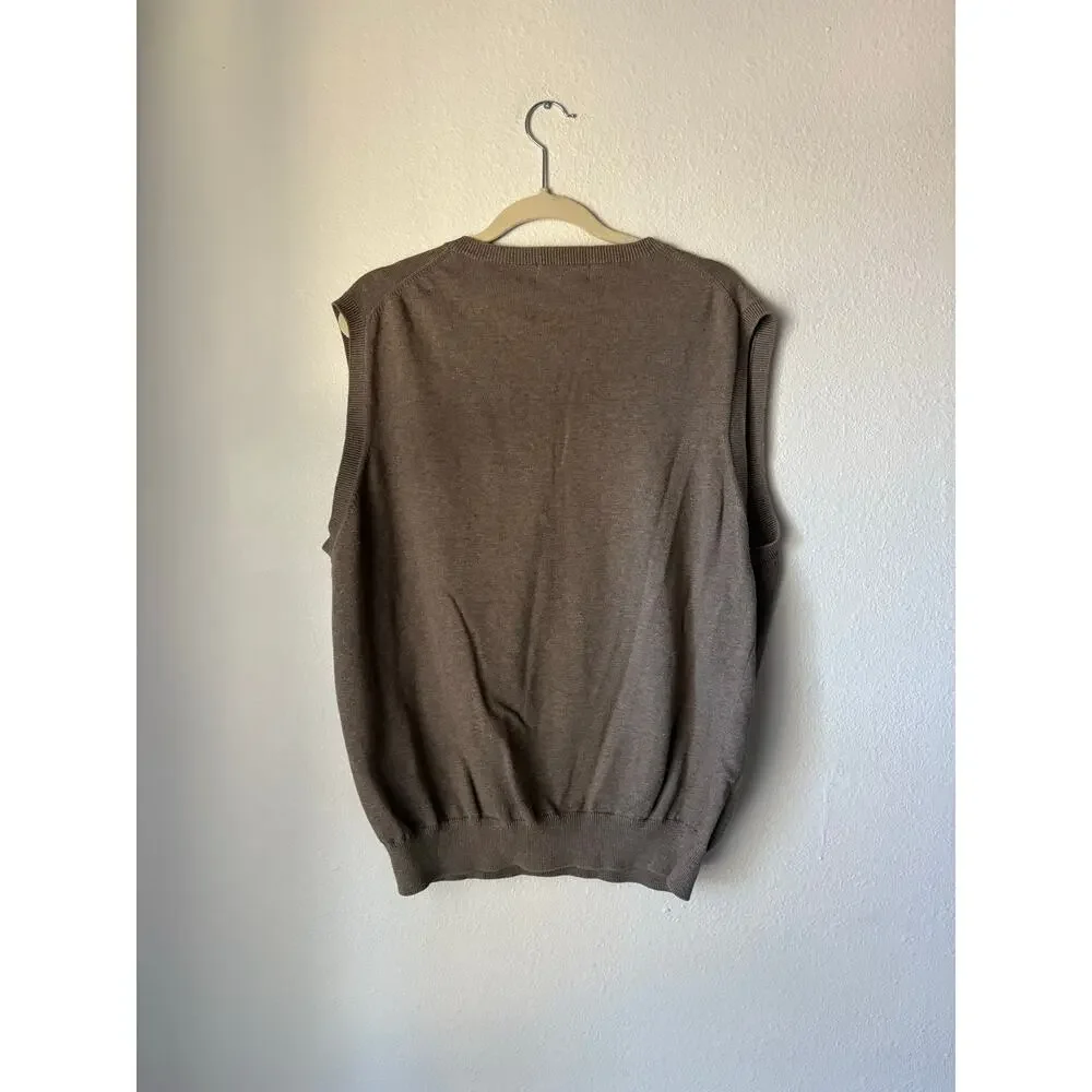 Vintage Croft & Barrow Tan Sweater Vest Collegiate Academia twee grandpa neutral